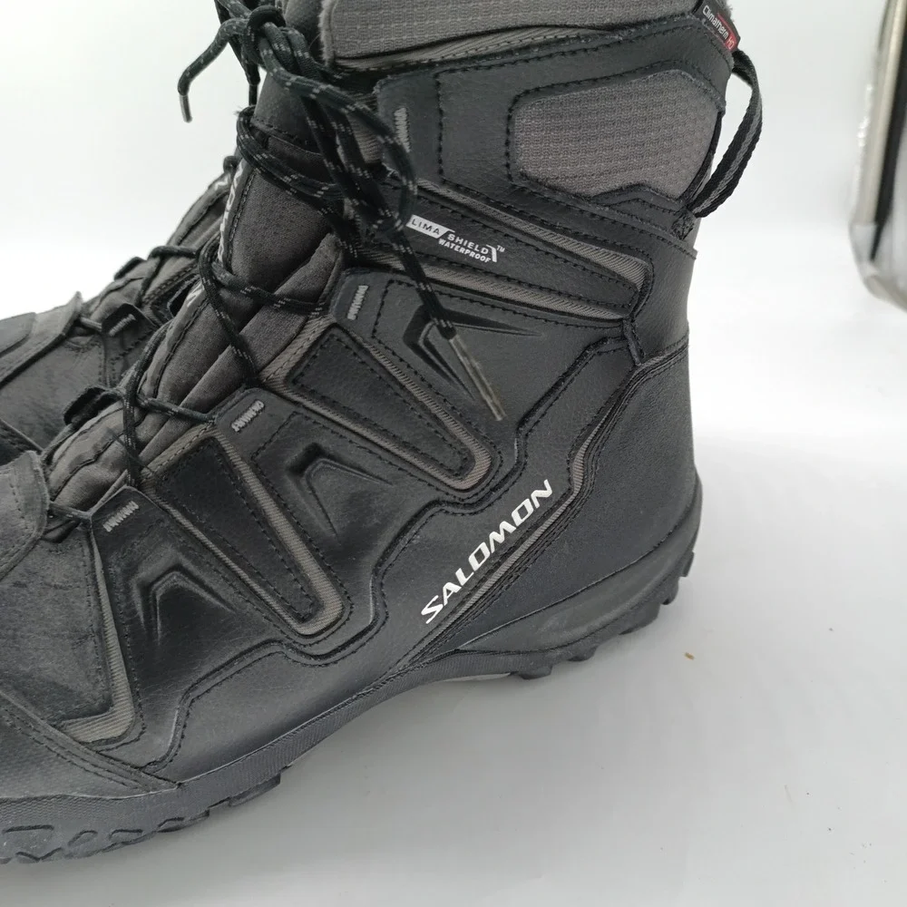 Salomon Snowcat WP Waterproof Winter Boots Mens 13 Black Grey 307608 s7